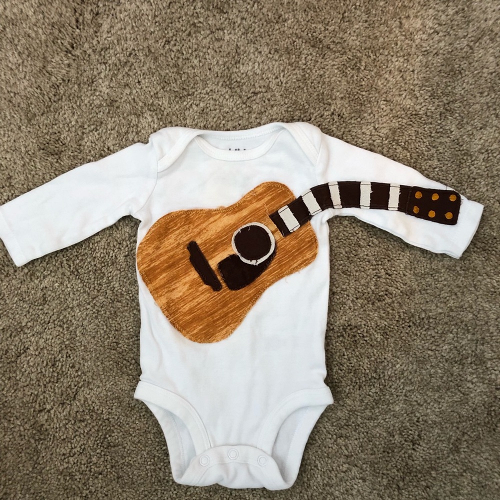 Appliqué Guitar Onesie and Shirt